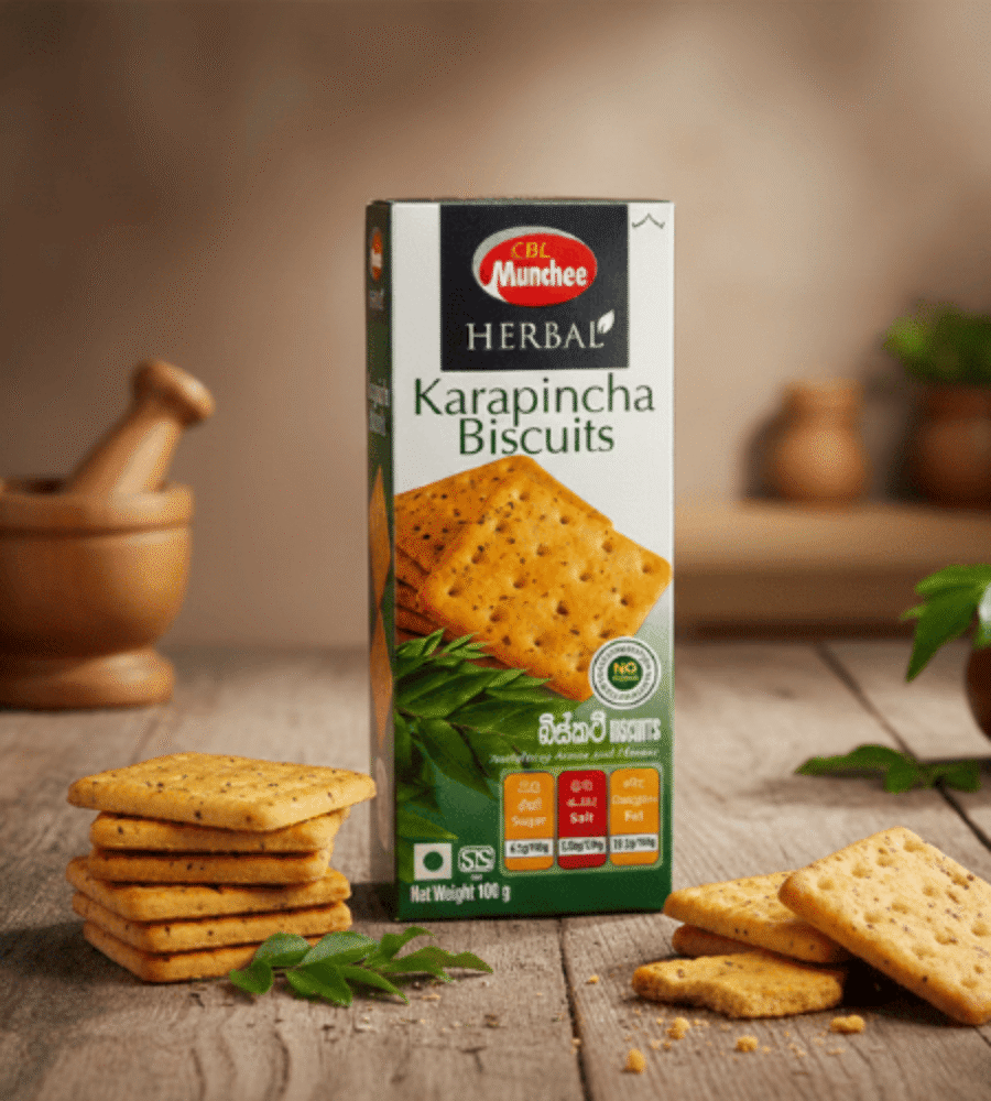 Munchee Herbal Karapincha Biscuits – Herbal Curry Leaves Biscuits from Sri Lanka