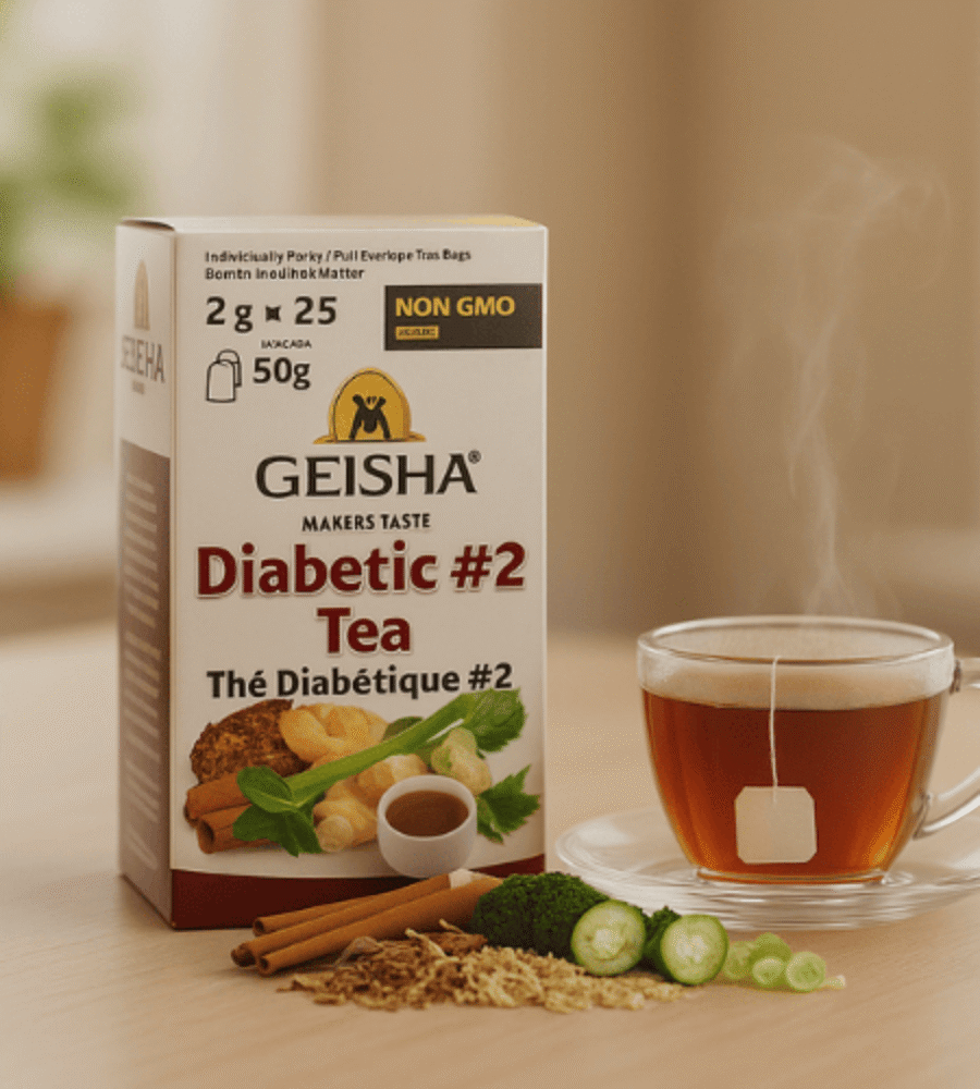 Geisha Diabetic #2 Tea – Herbal Tea for Blood Sugar Balance | 25 Tea Bags (2g)