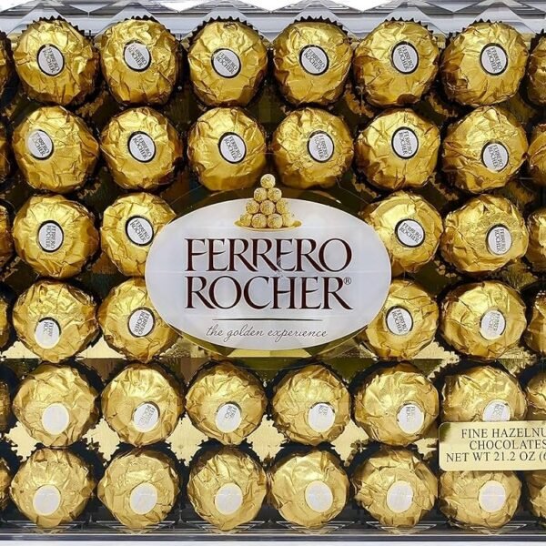 Ferrero Rocher Fine Hazelnut Chocolates, Chocolate Gift Box, 48 Count Flat