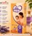 Yellow packaging of Baby Cheramy Baby Cologne Classic Lavender Essence featuring a mother and baby, icons for safety, and fresh lavender flowers.